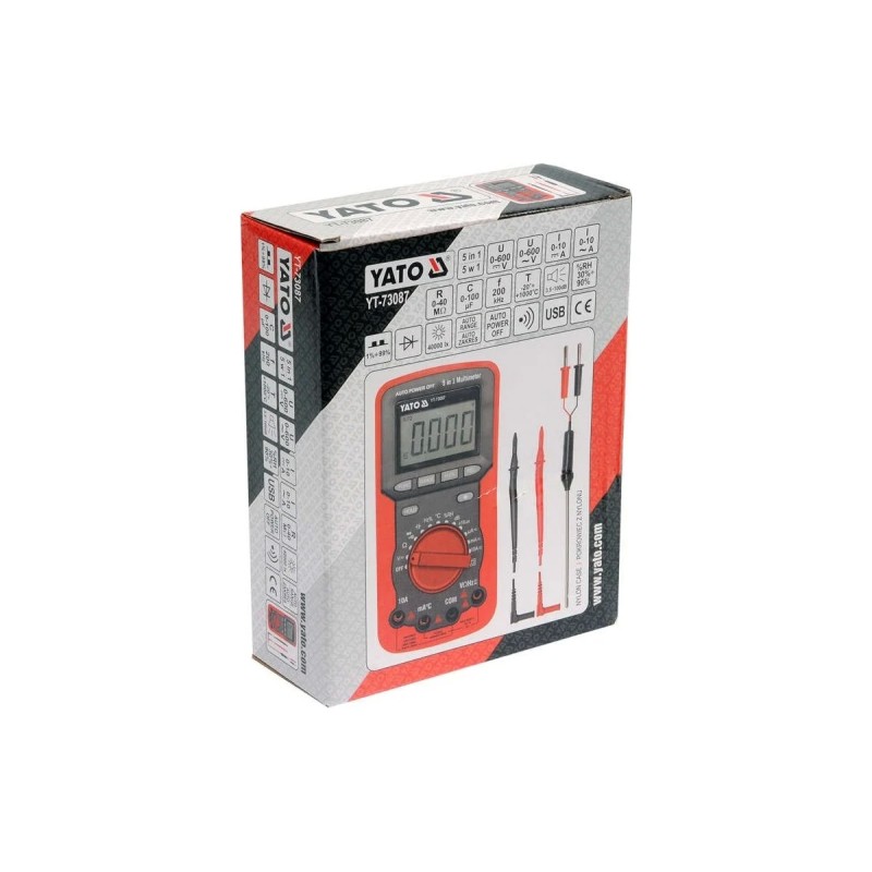 Универсальный цифровой измеритель 5в1 YATO YT-73087