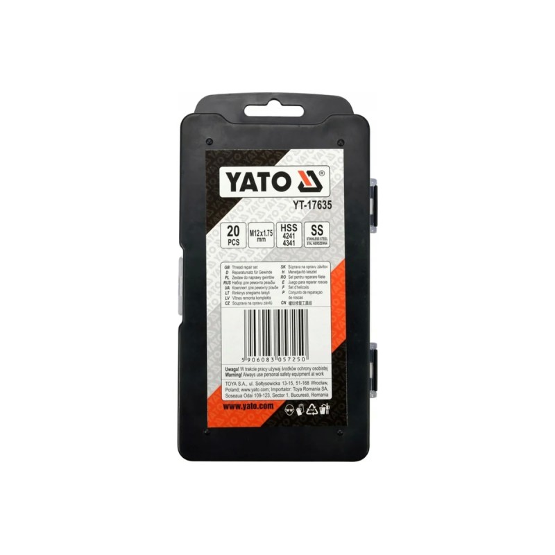 Набор для ремонта резьбы М12x1,75мм YATO YT-17635