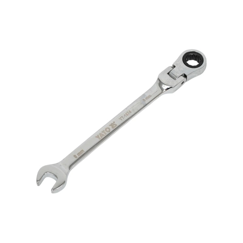 Ключ комбинированный с трещоткой и шарниром 8мм YATO YT-1674