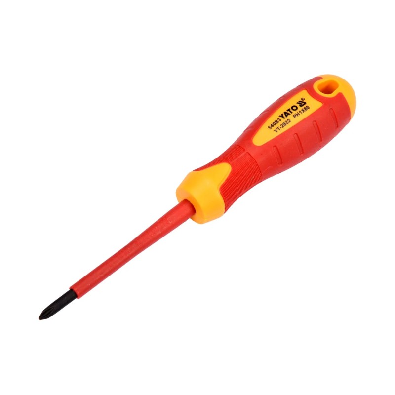 Отвёртка диэлектрическая 1000В PH1x80мм YATO YT-2822