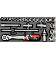 Ложемент для выдвижного ящика/торцовые головки 24пр YATO YT-5537