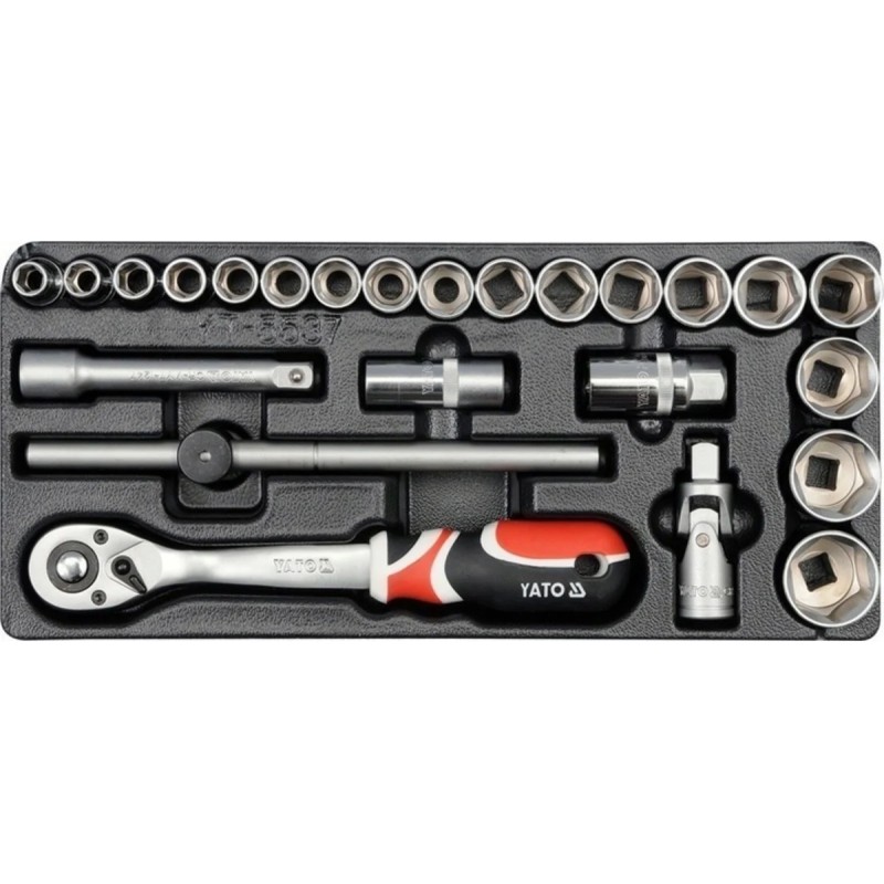 Ложемент для выдвижного ящика/торцовые головки 24пр YATO YT-5537