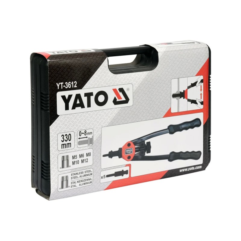 Заклепочник для резьбовых заклепок М5-М12 YATO YT-3612