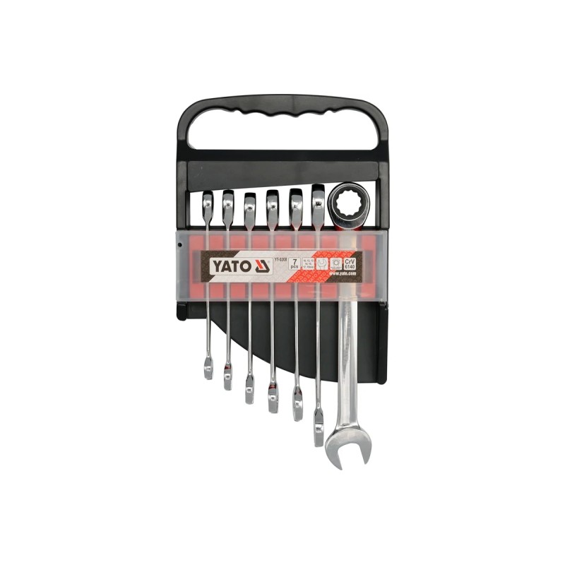 Набор ключей комбинировоных с трещоткой 7пр YATO YT-0208