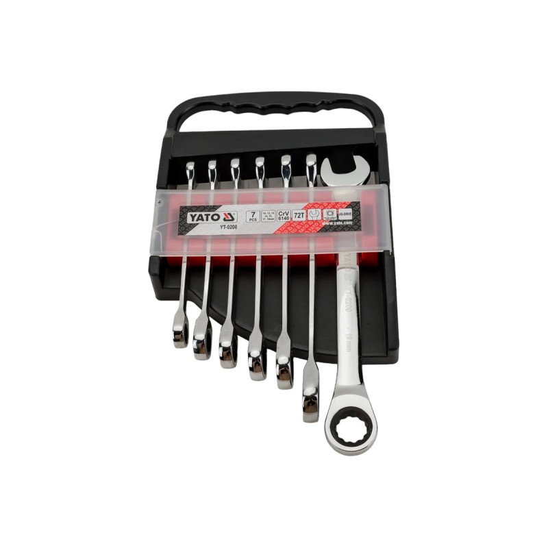 Набор ключей комбинировоных с трещоткой 7пр YATO YT-0208