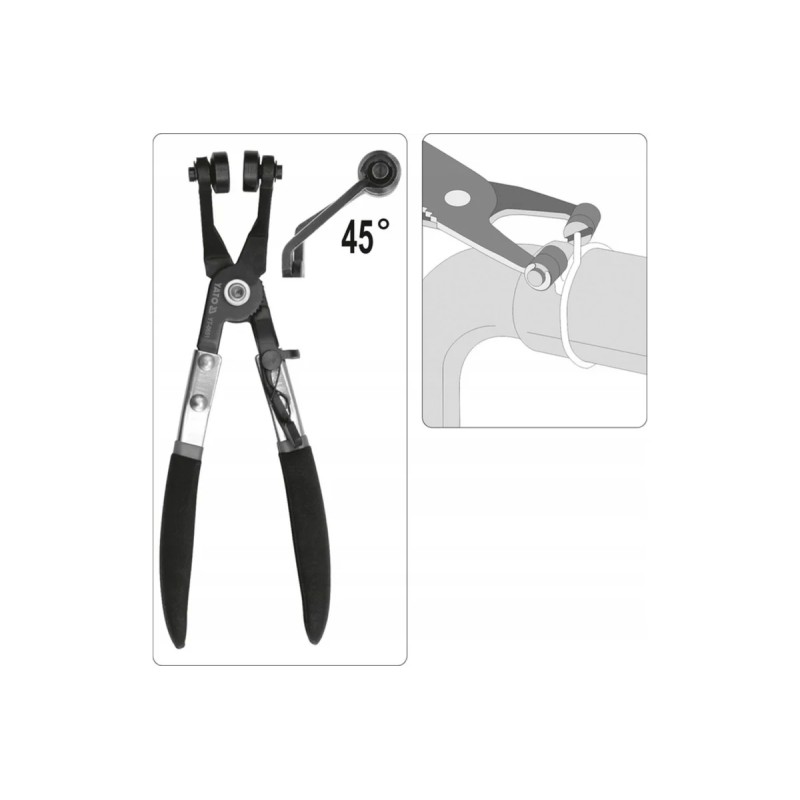 Щипцы для шланговых хомутов 45º YATO YT-0651