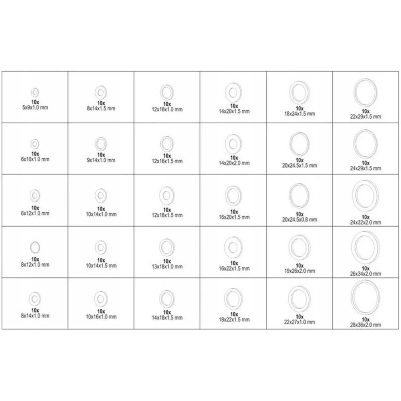 Набор медных шайб, 300 пр YATO YT-06872