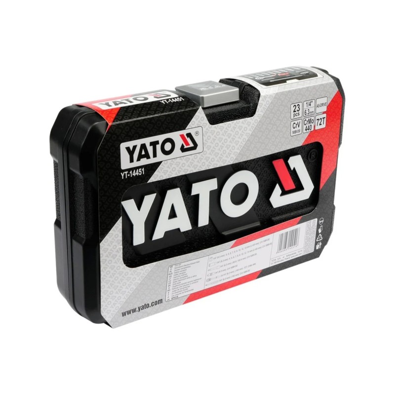 Набор торцевых головок 1/4" 23пр. YATO YT-14451