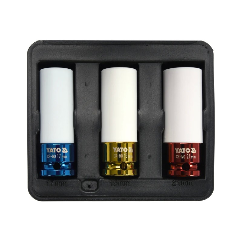 Набор торцевых головок 1/2" для дисков (17, 19, 21мм) ударные YATO YT-1056