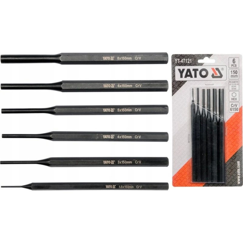Набор выколоток 1,5-8мм 6шт YATO YT-47121