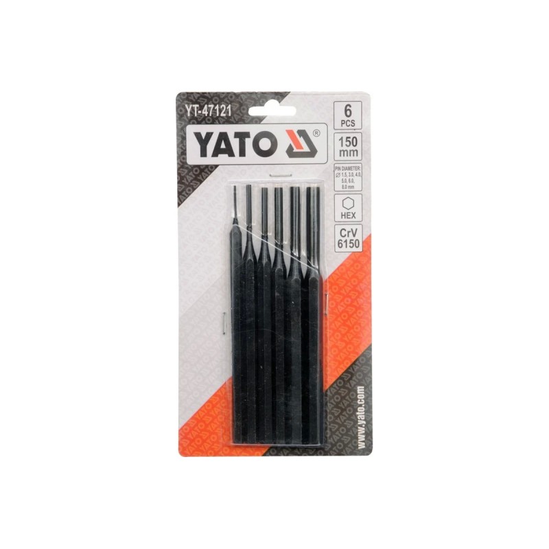 Набор выколоток 1,5-8мм 6шт YATO YT-47121