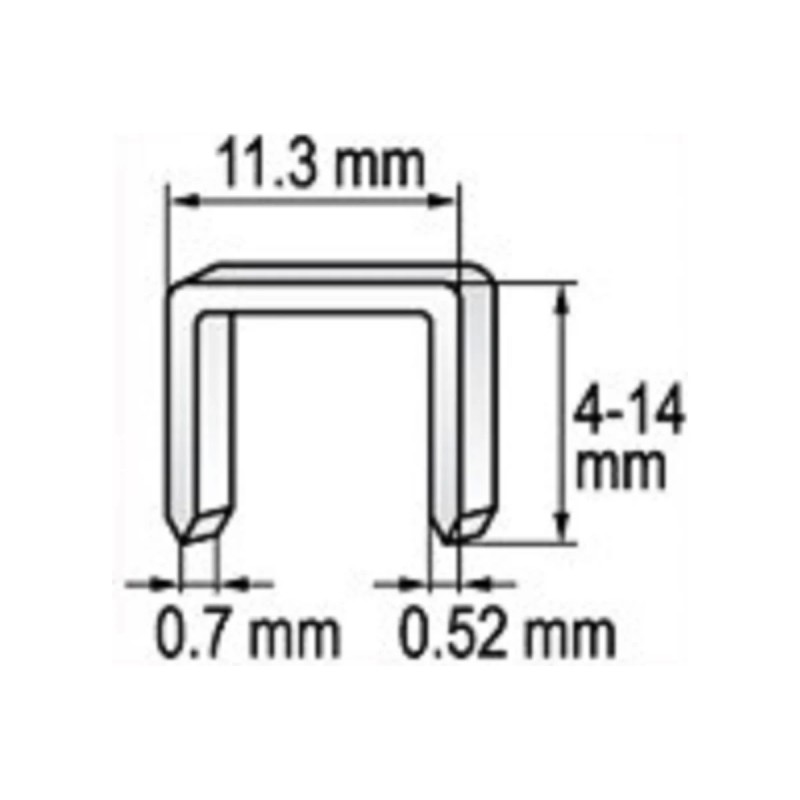 Скобы 12мм, 0,7 х 11,2 1000шт. YATO YT-7054