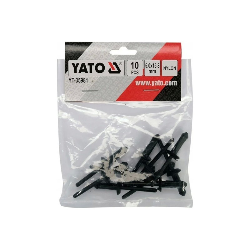 Пластиковые заклёпки 5.0x15.8мм 10шт. YATO YT-35981