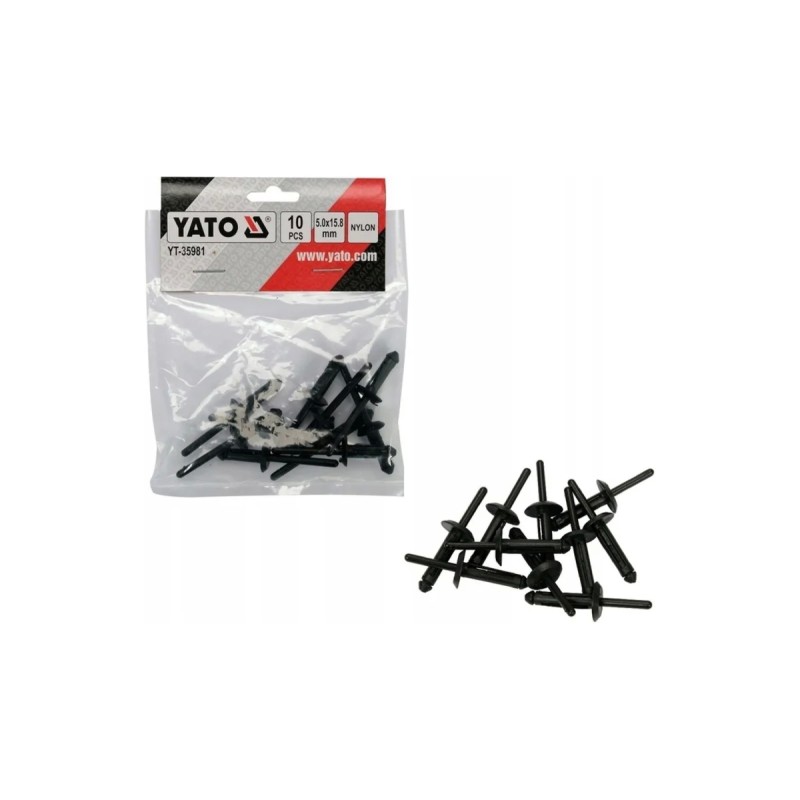 Пластиковые заклёпки 5.0x15.8мм 10шт. YATO YT-35981