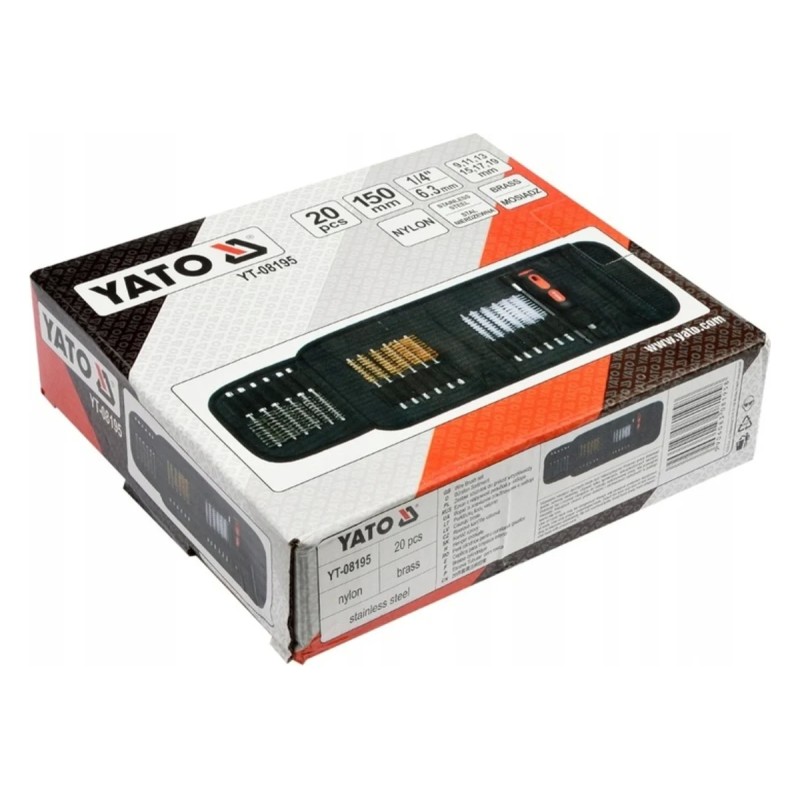 Набор щеток для внутренней очистки отверстий, 20 предметов. YATO YT-08195