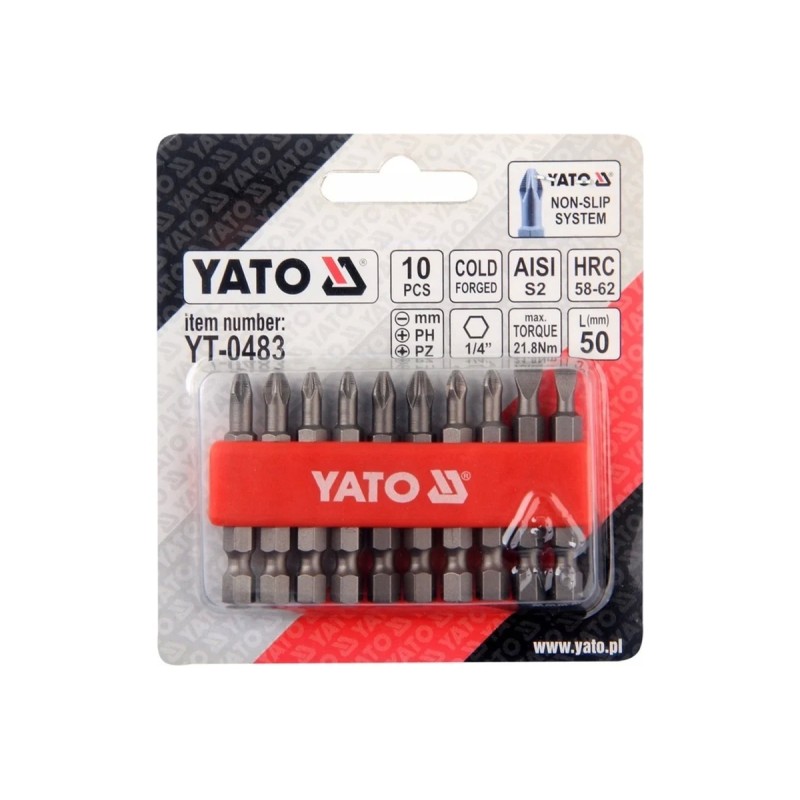 Набор бит 50мм 10шт. YATO YT-0483
