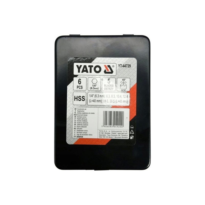 Набор конусных зенкеров 6мм HEX  YATO YT-44729