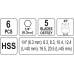 Набор конусных зенкеров 6мм HEX  YATO YT-44729