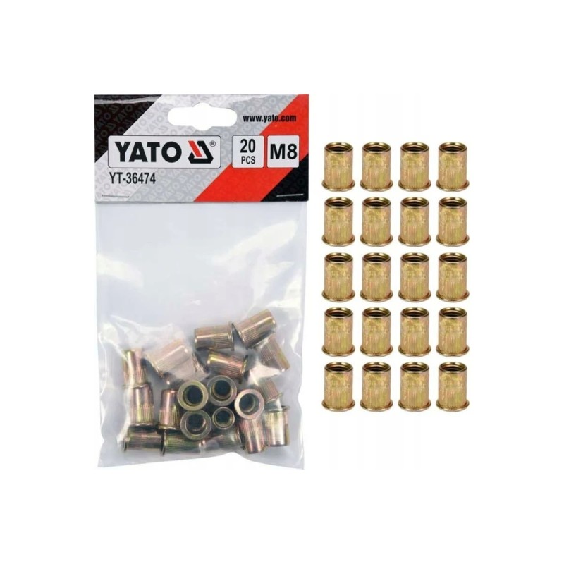 Заклепка резьбовая сталь М8, 20шт YATO YT-36474