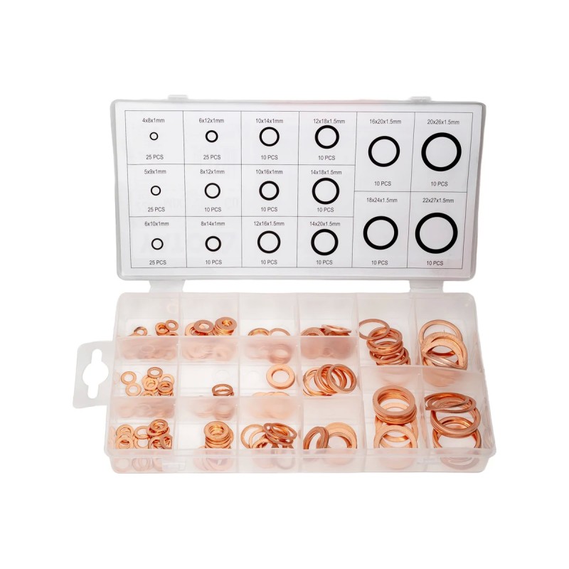 Набор мягких медных шайб 220 шт YATO YT-068721