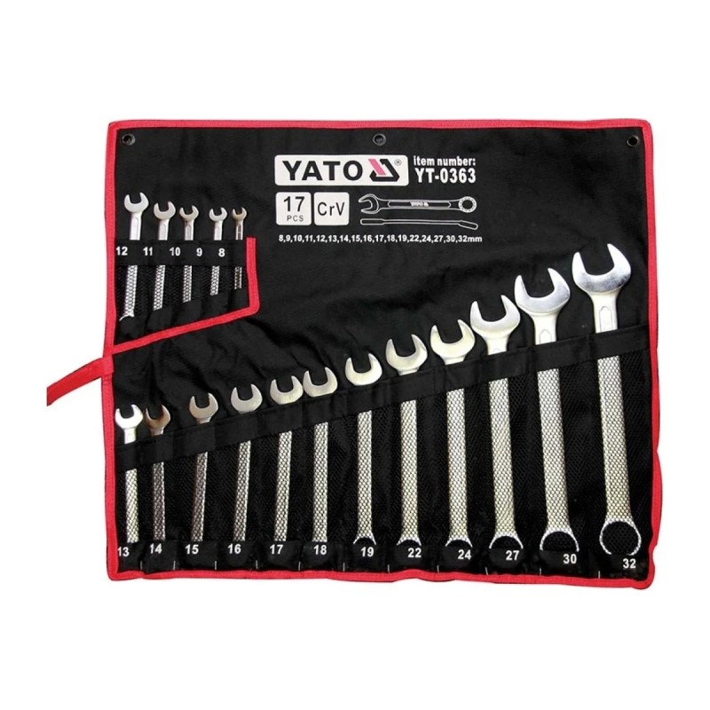 Набор ключей комбинированных 8-32мм 17шт "САТИН" YATO YT-0363
