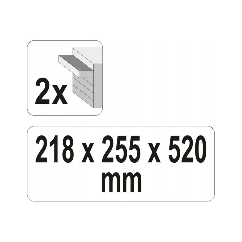 Ящик для инструмента металлический с 2-мя выдвижными полками YATO YT-08872