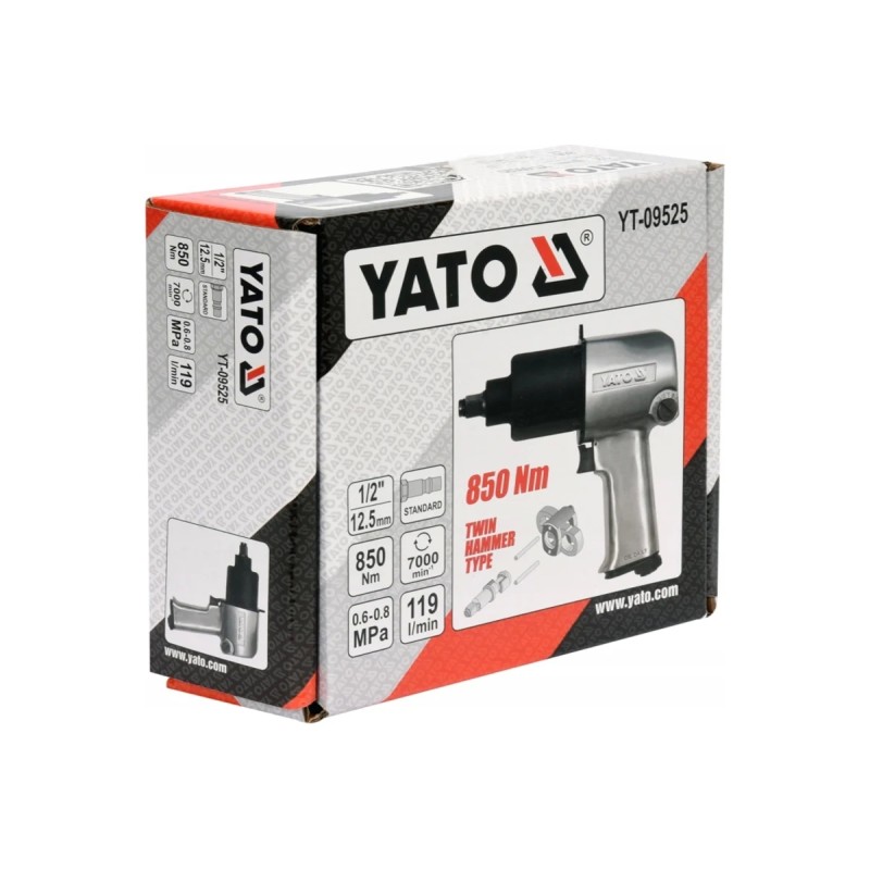 Гайковерт пневматический 1/2" 850 Нм YATO YT-09525