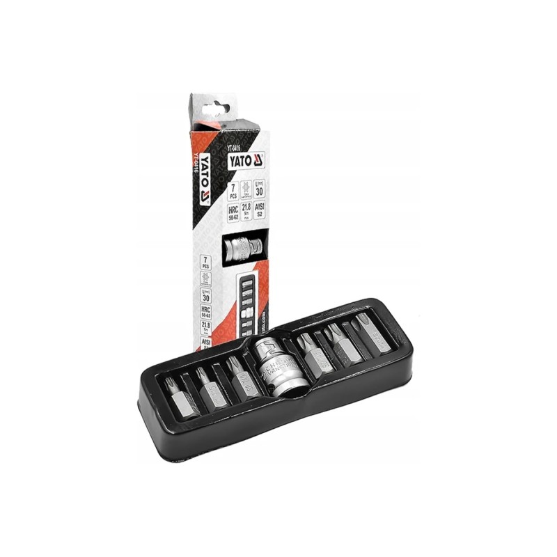 Набор специальных бит TORX SECURITY Т25-Т55 с переходником 7 предм. YATO YT-0416