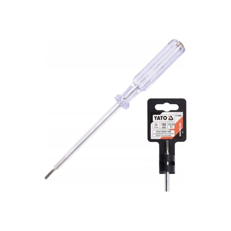 Индикаторная отвертка 250Вт 3х190мм YATO YT-28300