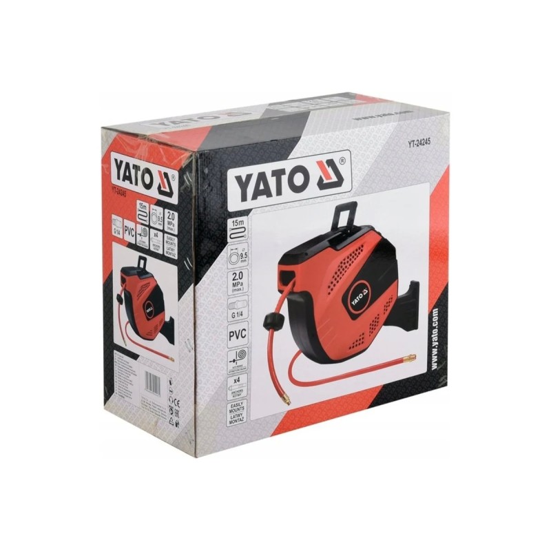 Шланг пневматический 9,5ммх15м на катушке YATO YT-24245