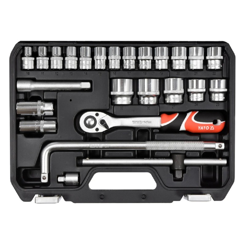 Набор головок с трещоткой 1/2'' 25пр YATO YT-38741