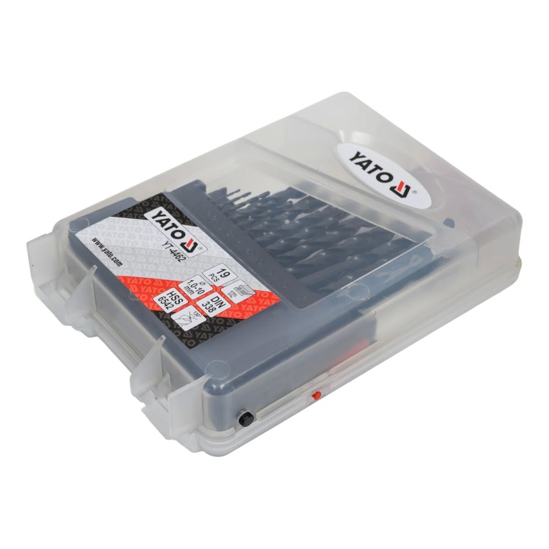 Набор сверл по металлу HSS 19 шт. 1-10мм YATO YT-4462