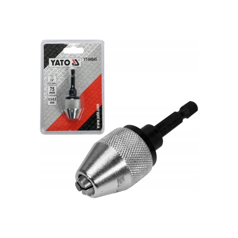 Патрон самозажимной для дрели 0,5-6,5мм HEX  YATO YT-04645