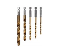 Набор сверл по металлу с хвостиком 1/4 HEX (5 шт.) титан YATO YT-44700
