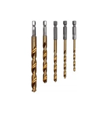 Набор сверл по металлу с хвостиком 1/4 HEX (5 шт.) титан YATO YT-44700