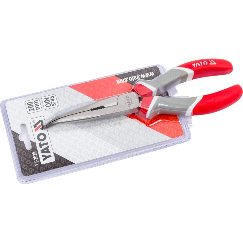 Тонкогубцы изогнутые 200мм CRV YATO YT-2028
