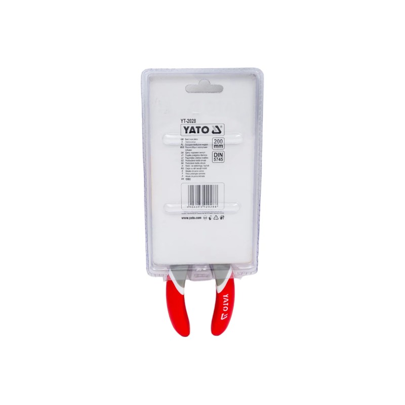 Тонкогубцы изогнутые 200мм CRV YATO YT-2028