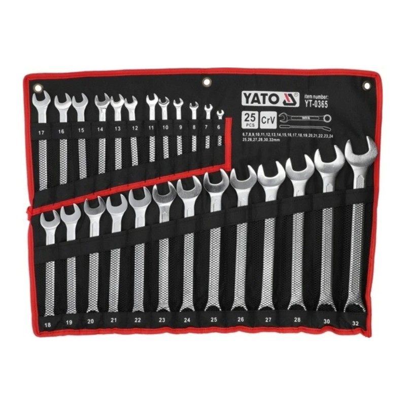 Набор ключей комбинированных 6-32мм 25шт "САТИН" YATO YT-0365