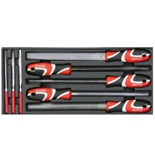 Набор напильников и надфилей в ПВХ поддоне для сервисных шкафов, 8 предметов YATO YT-55440