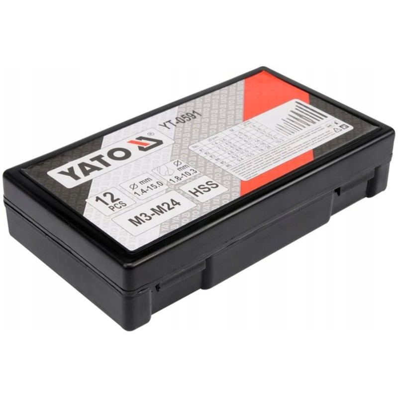 Экстракторы со сверлами для извлечения обломанных болтов (12пр, M3-M24) YATO YT-0591
