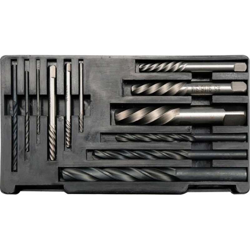 Экстракторы со сверлами для извлечения обломанных болтов (12пр, M3-M24) YATO YT-0591