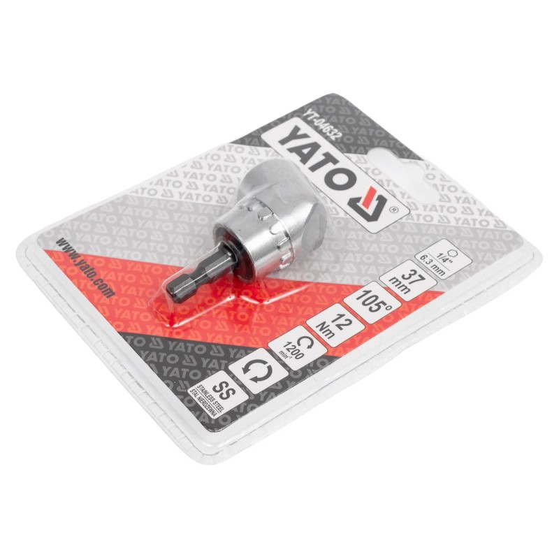 Адаптер угловый для бит 37мм, 1/4" YATO YT-04632