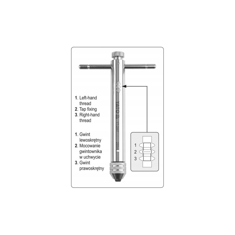 Вороток для метчиков M3-M10 с трещоткой YATO YT-2997