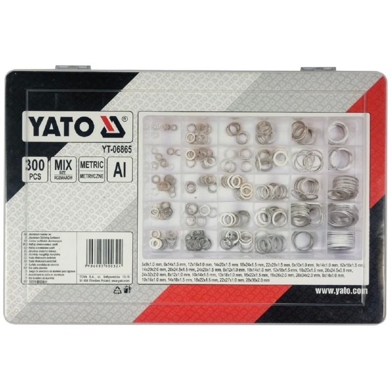 Набор алюминиевых шайб, 300 пр YATO YT-06865
