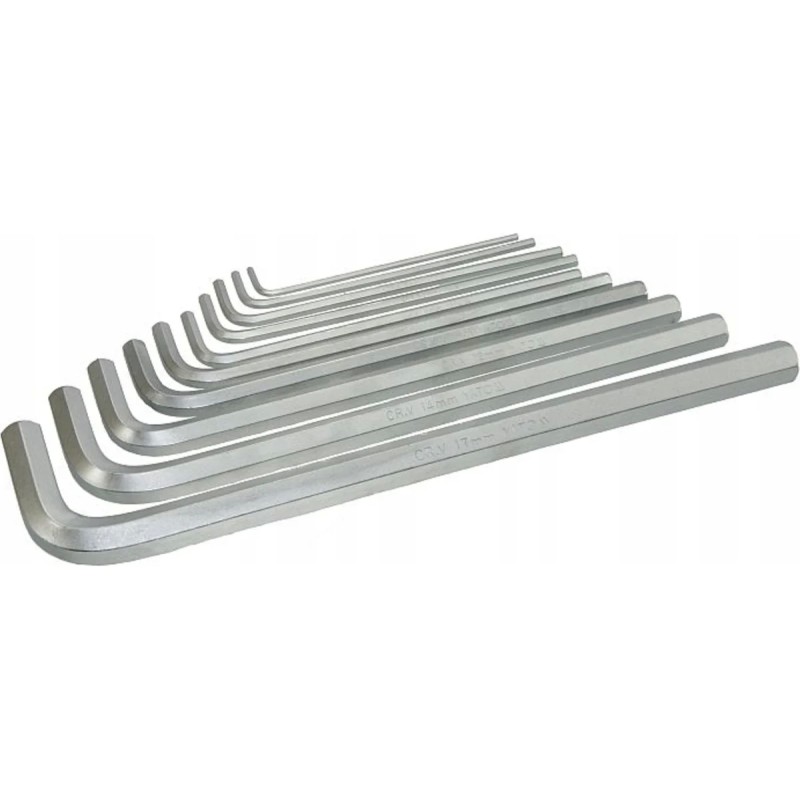 Набор шетигранников 3,0-17мм CrV-длинные 10шт.  YATO YT-0519