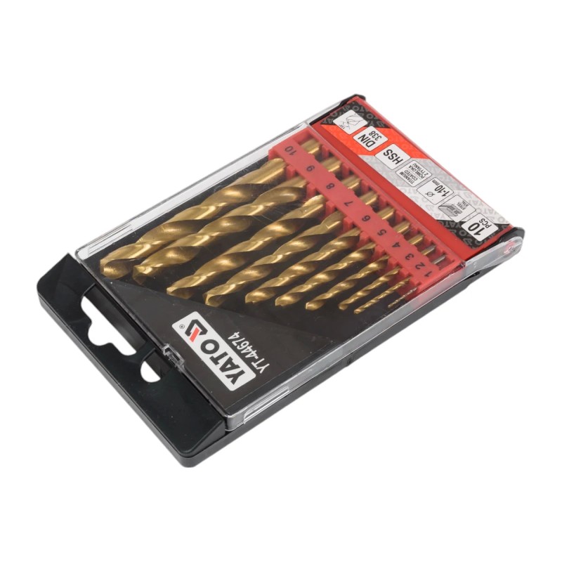 Набор сверл по металлу HSS-TiN 10 шт. 1-10мм YATO YT-44674