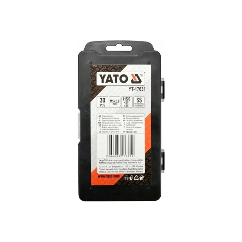 Набор для ремонта резьбы М5x0,8мм YATO YT-17631