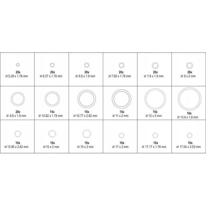 Набор зеленых уплотнительных колец для систем кондиционирования воздуха YATO YT-06879
