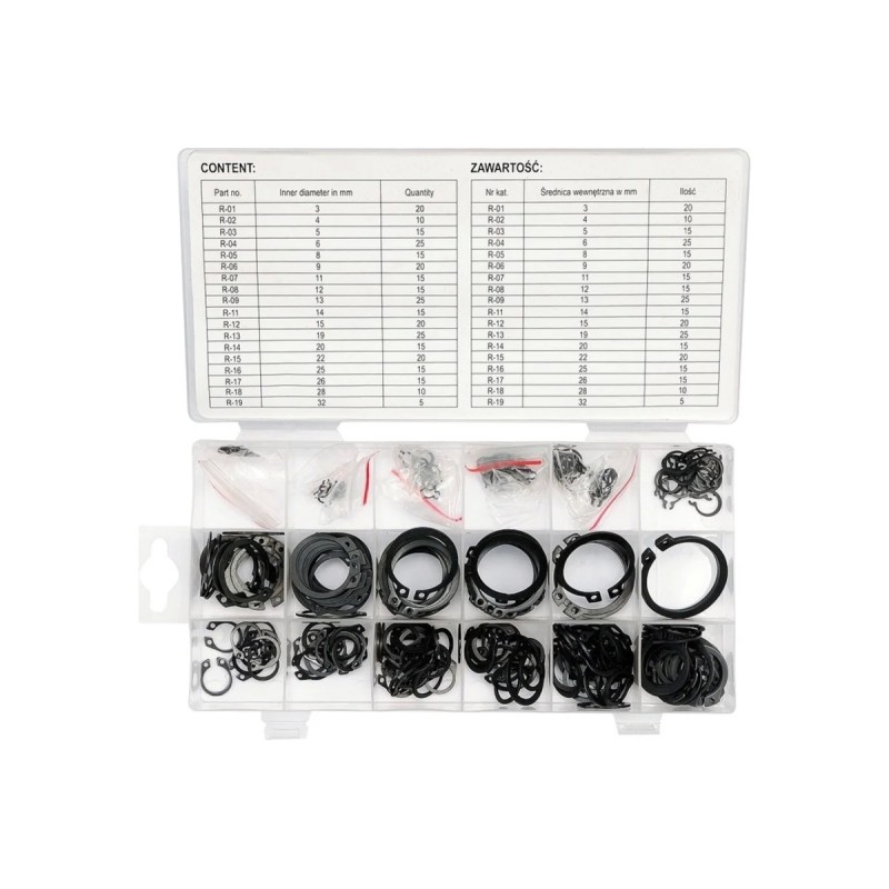 Кольца стопорные внешние 300шт YATO YT-06880