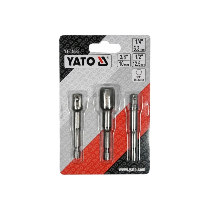 Набор адаптеры  для торцовых головок-1/4, 3/8, 1/2 YATO YT-04685